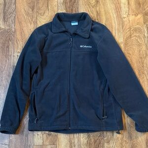 Columbia Black/Dark Charcoal Gray Full-Zip Fleece Jacket